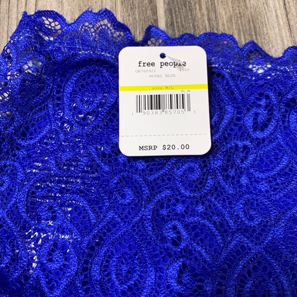 FREE PEOPLE Seamless Laced Bandeau Bra Blue BNWT - Picture 7 of 7